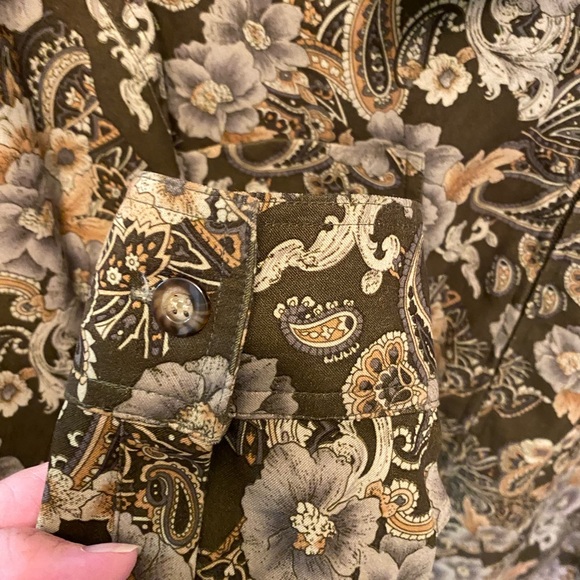 Vintage Sag Harbor Floral Paisley Full Zip Shacket Shirt Jacket LS 18 - Picture 3 of 7